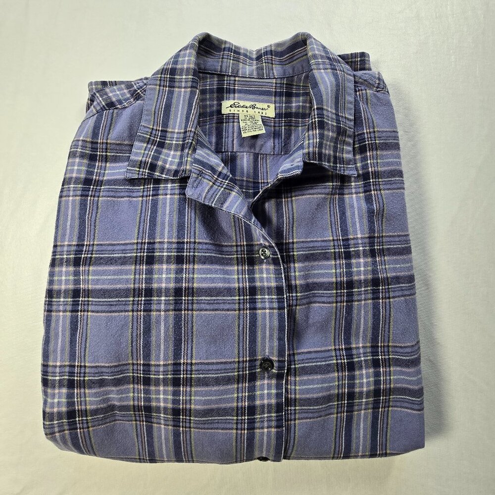Eddie Bauer Men’s Plaid Button-Up Shirt – XL Tall – 100% Cotton